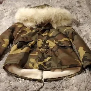 ジャケット・アウター y2k camouflage fur Parker K.zeLL | Jackets & Coats | Nwt Y2k Camo Furry Hooded Parka